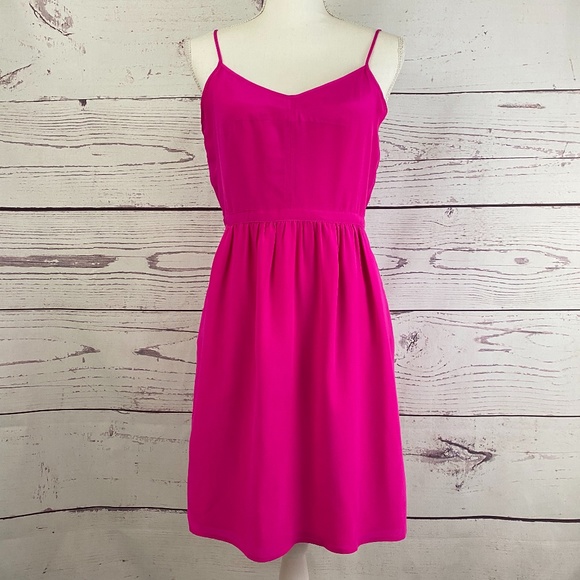 hot pink silk dress